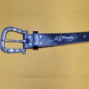Ed Hardy Rose and Jaguar Belt Black Ed Hardy | Accessories | Ed Hardy Rose And Jaguar Belt Black  main image 2